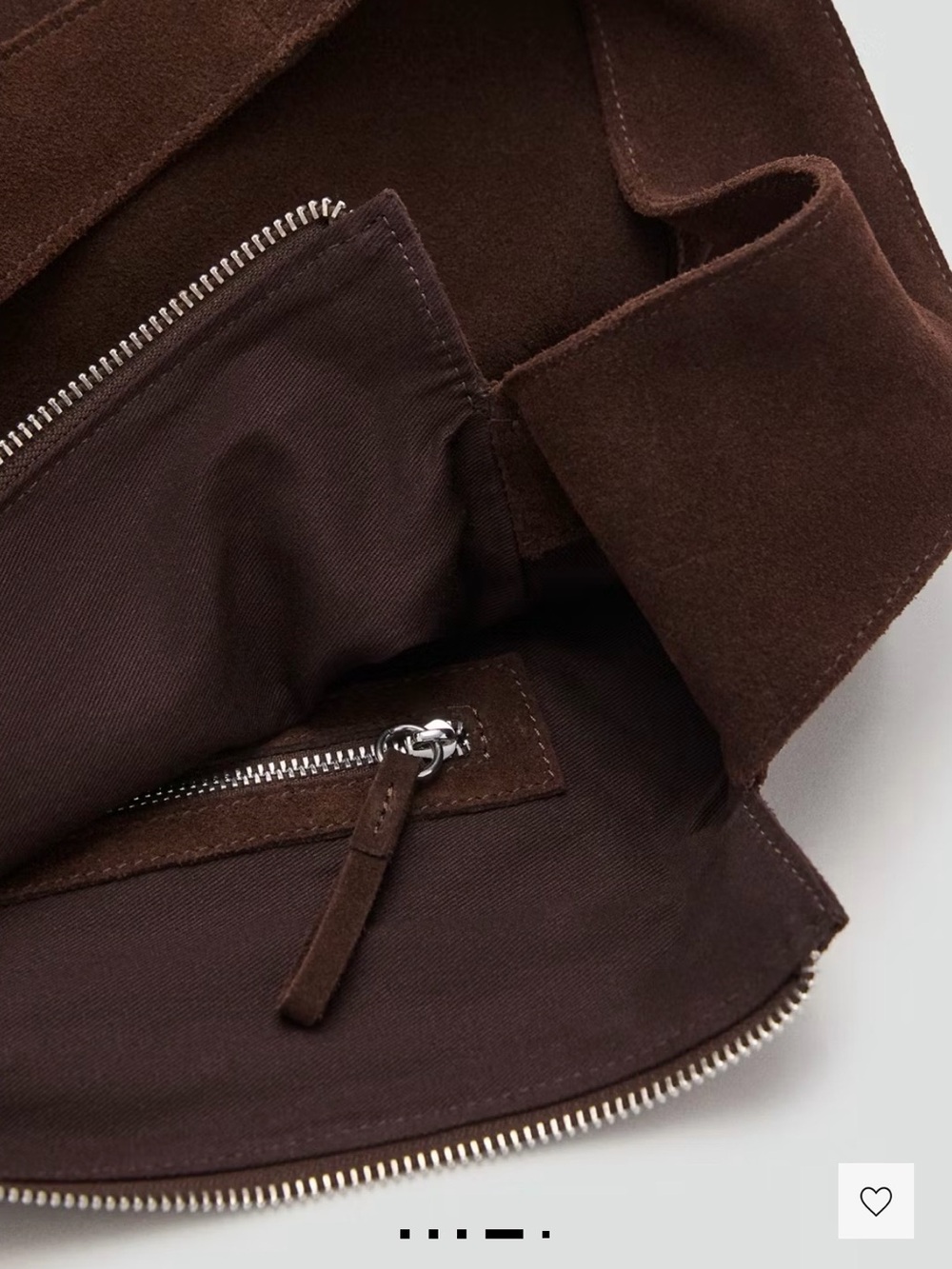 Suede Shoulder Bag - Chocolate Brown - Picture 4 of 7